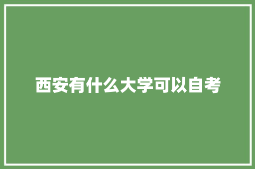 西安有什么大学可以自考 综述范文