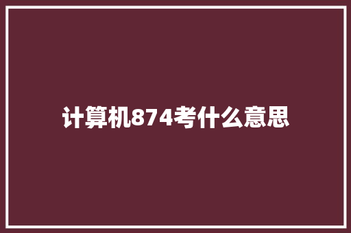 计算机874考什么意思