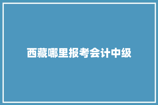 西藏哪里报考会计中级 职场范文