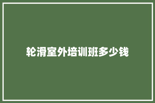 轮滑室外培训班多少钱 商务邮件范文