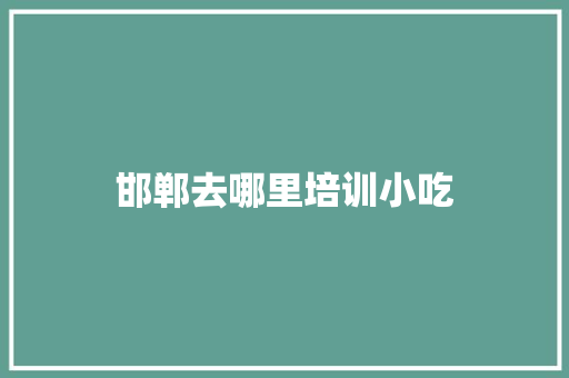 邯郸去哪里培训小吃 会议纪要范文