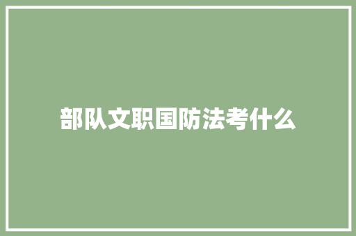 部队文职国防法考什么