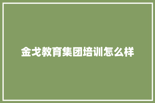 金戈教育集团培训怎么样 申请书范文