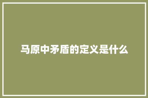 马原中矛盾的定义是什么 申请书范文