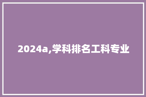 2024a,学科排名工科专业 报告范文