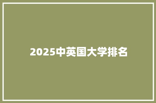 2025中英国大学排名 会议纪要范文