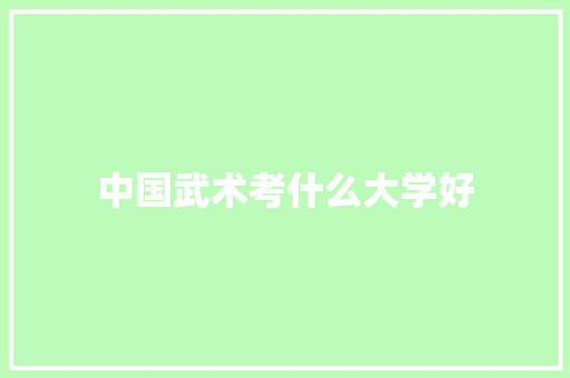 中国武术考什么大学好 申请书范文