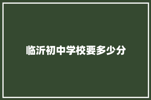 临沂初中学校要多少分 论文范文