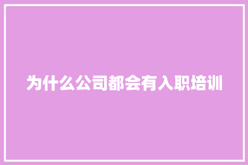 为什么公司都会有入职培训 生活范文