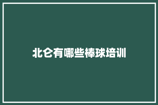 北仑有哪些棒球培训 书信范文