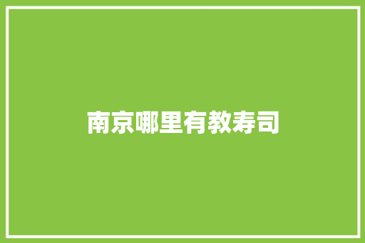 南京哪里有教寿司 会议纪要范文