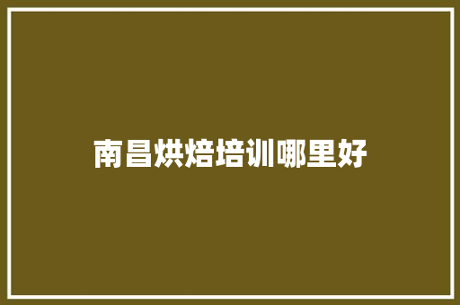 南昌烘焙培训哪里好 报告范文