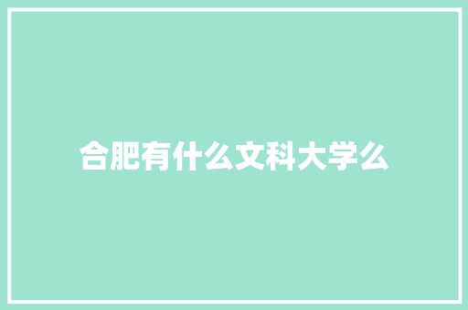 合肥有什么文科大学么 会议纪要范文