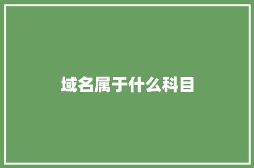 域名属于什么科目 报告范文