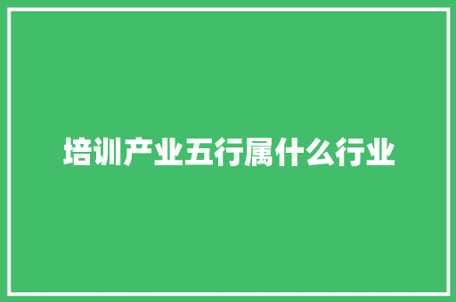 培训产业五行属什么行业