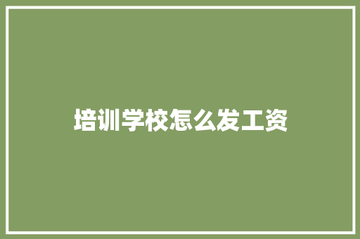 培训学校怎么发工资 生活范文