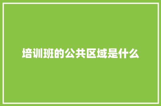 培训班的公共区域是什么