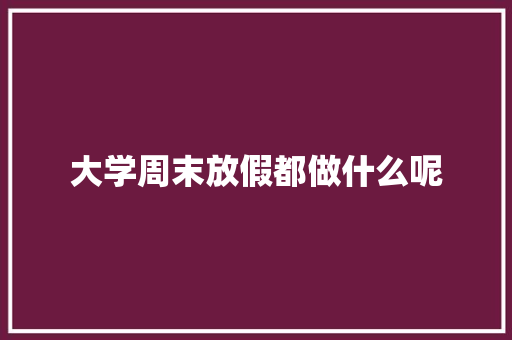 大学周末放假都做什么呢 报告范文