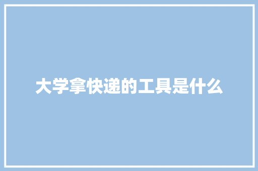 大学拿快递的工具是什么 申请书范文