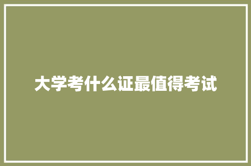 大学考什么证最值得考试 报告范文