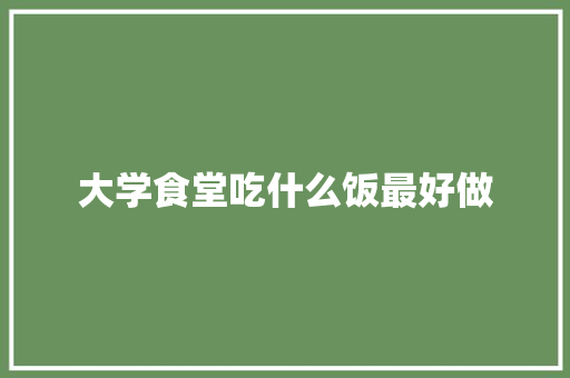 大学食堂吃什么饭最好做 简历范文