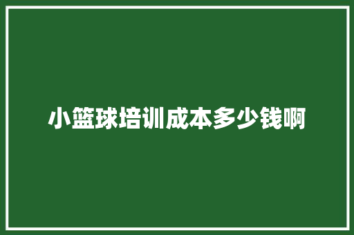 小篮球培训成本多少钱啊