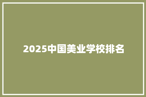 2025中国美业学校排名 工作总结范文