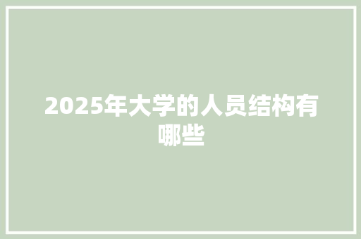 2025年大学的人员结构有哪些