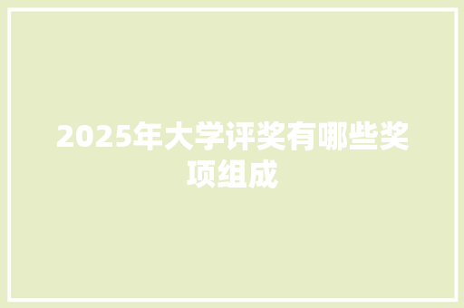 2025年大学评奖有哪些奖项组成