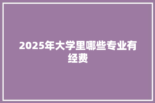 2025年大学里哪些专业有经费