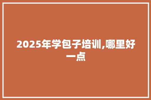 2025年学包子培训,哪里好一点