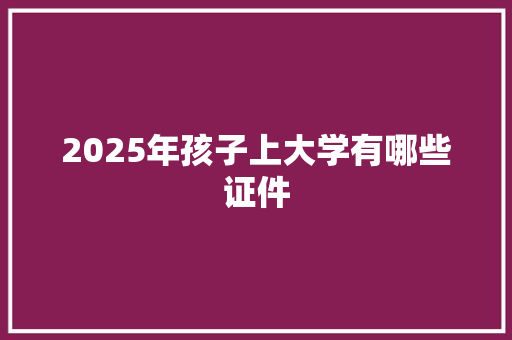 2025年孩子上大学有哪些证件 未命名