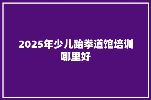 2025年少儿跆拳道馆培训哪里好