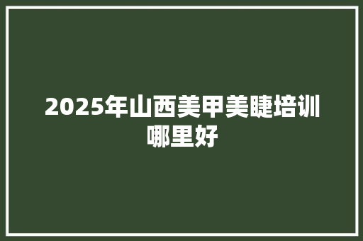 2025年山西美甲美睫培训哪里好 未命名