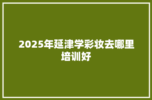 2025年延津学彩妆去哪里培训好