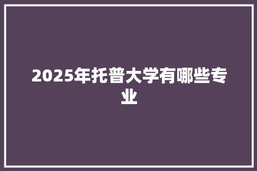 2025年托普大学有哪些专业 未命名