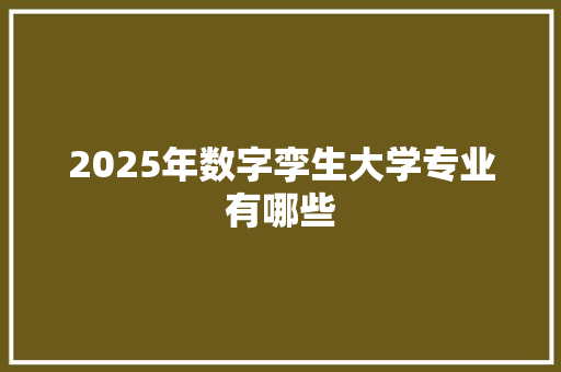 2025年数字孪生大学专业有哪些