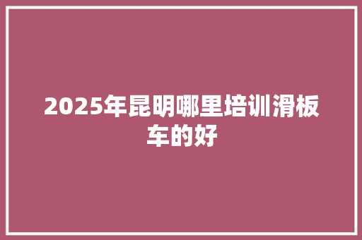 2025年昆明哪里培训滑板车的好