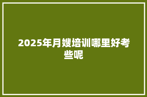 2025年月嫂培训哪里好考些呢 未命名