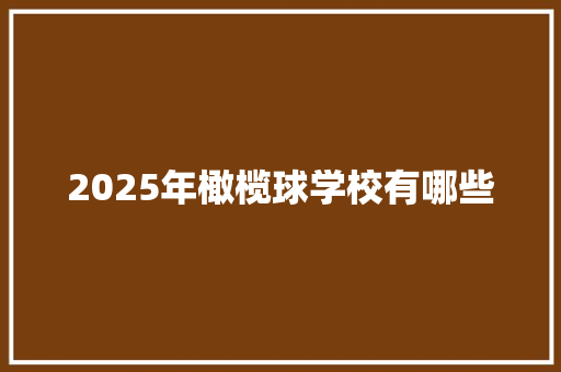 2025年橄榄球学校有哪些