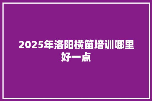 2025年洛阳横笛培训哪里好一点