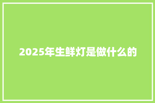 2025年生鲜灯是做什么的 未命名