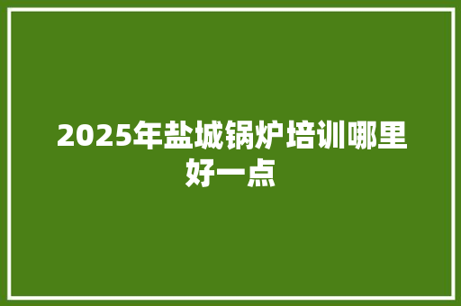 2025年盐城锅炉培训哪里好一点