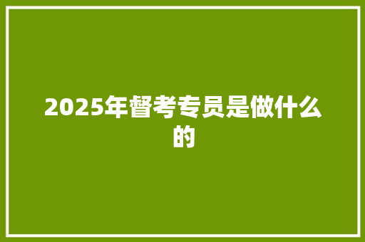 2025年督考专员是做什么的 未命名