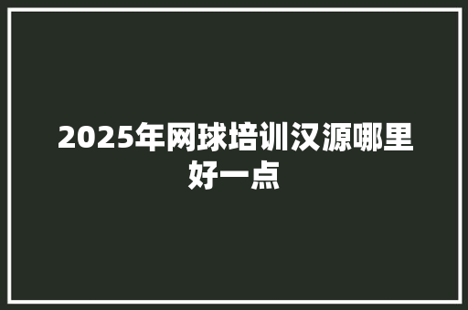 2025年网球培训汉源哪里好一点