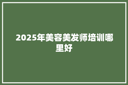 2025年美容美发师培训哪里好