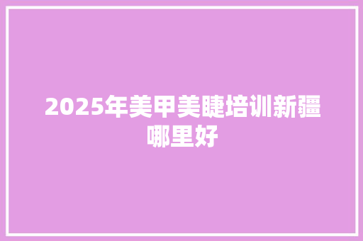 2025年美甲美睫培训新疆哪里好 未命名