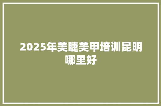 2025年美睫美甲培训昆明哪里好