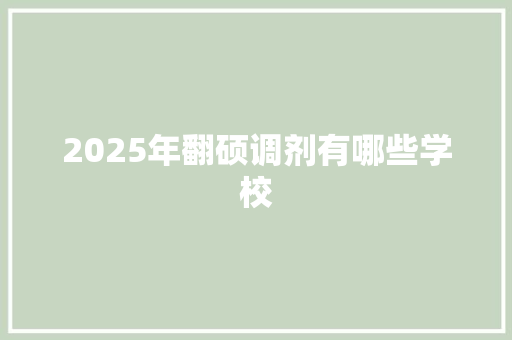 2025年翻硕调剂有哪些学校