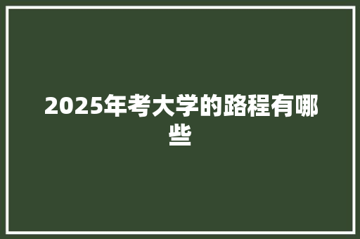 2025年考大学的路程有哪些 未命名